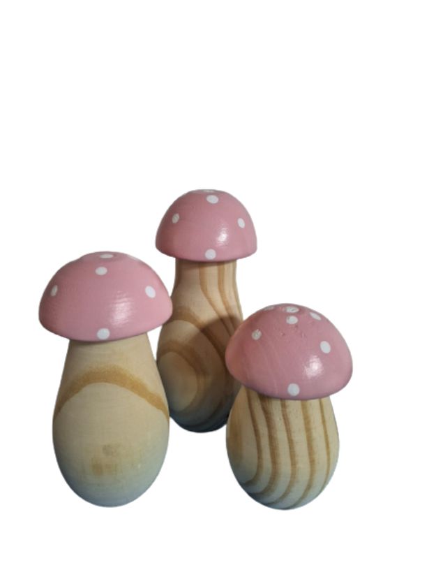 Trio Cogumelos Rosa 